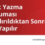 Disk Yazma Koruması Kaldırıldıktan Sonra Ne Yapılır